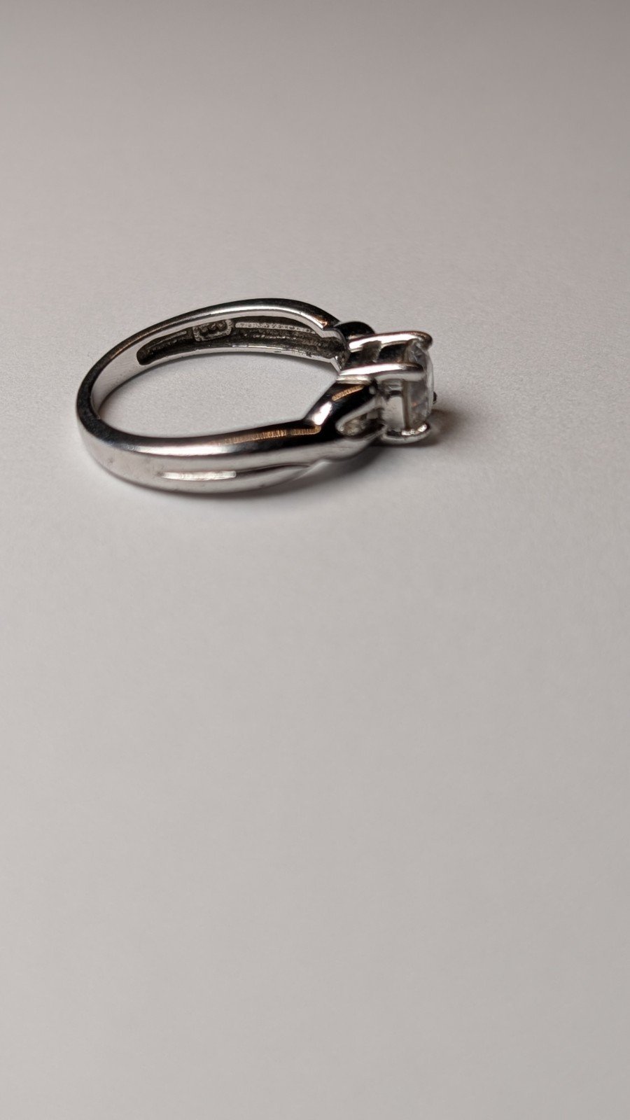 Vintage Sterling Silver DQCZ Solitaire Stone Ring | Size O 1/2 | 925 Silver - Image 5