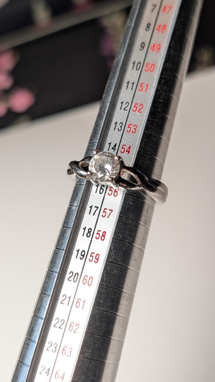 Vintage Sterling Silver DQCZ Solitaire Stone Ring | Size O 1/2 | 925 Silver - Image 7
