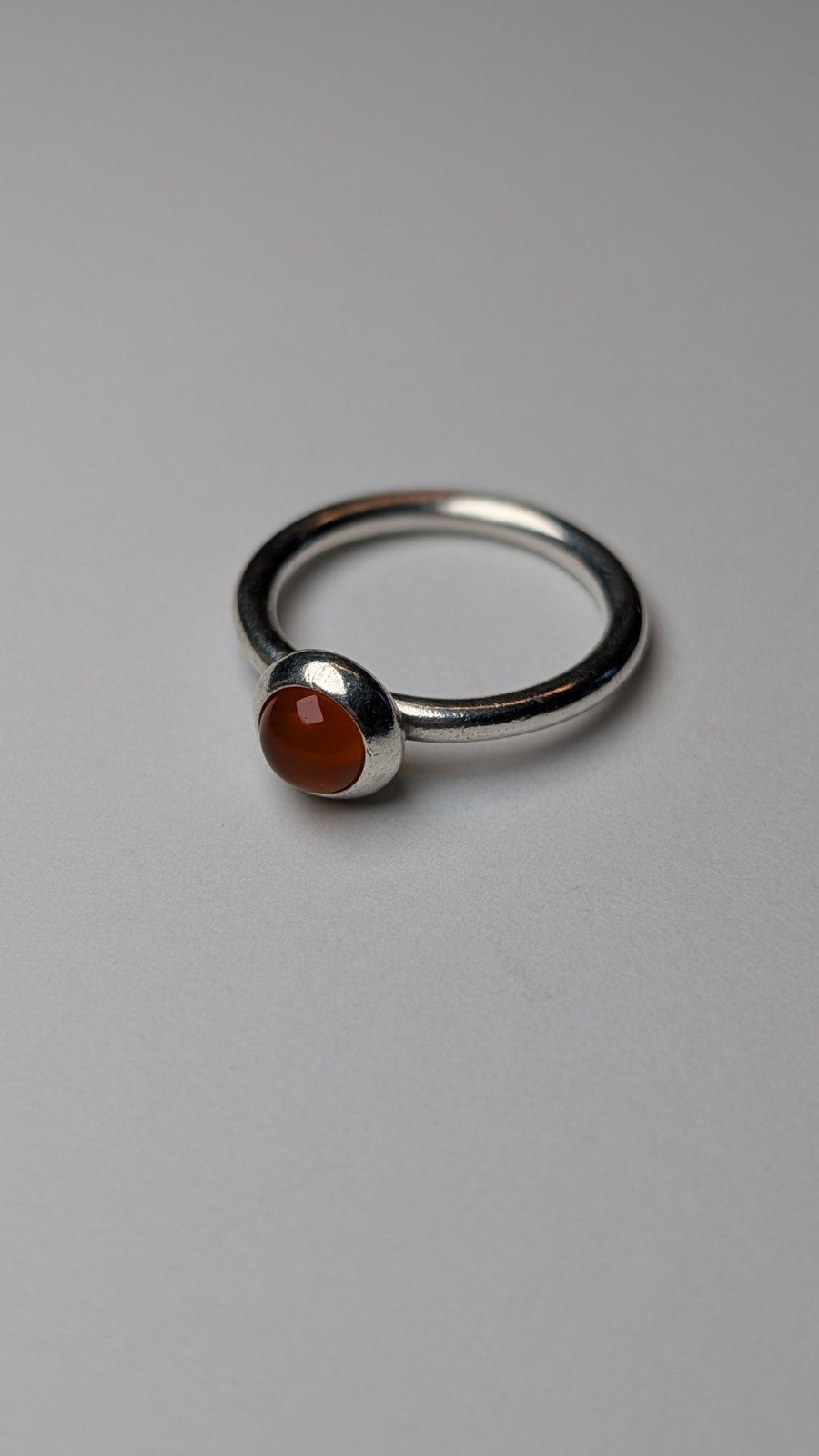 Genuine Pandora Sterling Silver Carnelian Ring | Size P - Image 2