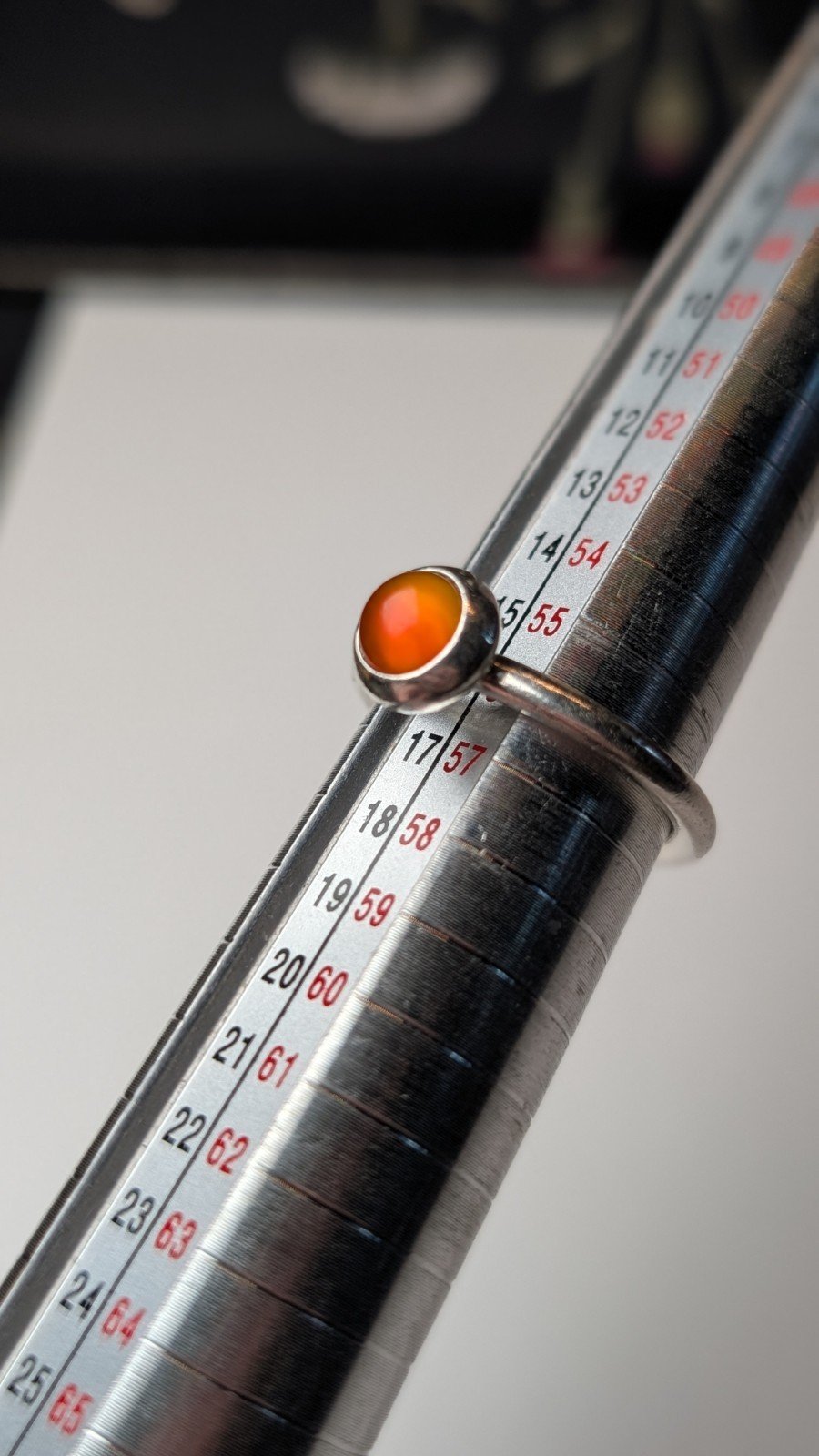 Genuine Pandora Sterling Silver Carnelian Ring | Size P - Image 7