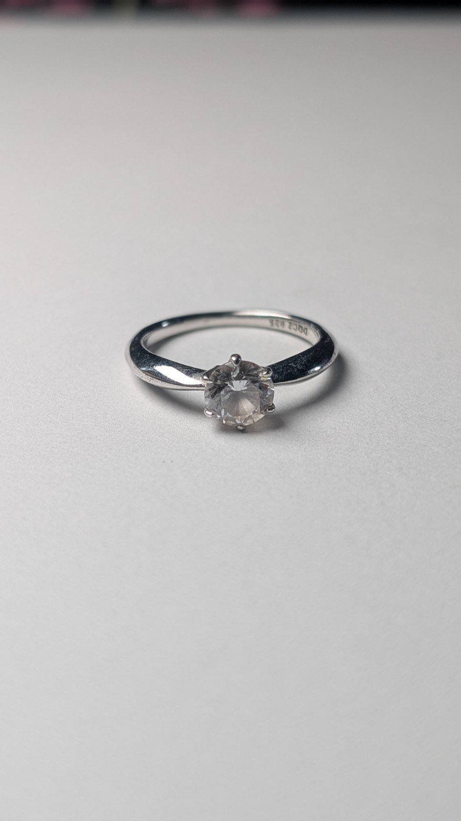 Vintage Sterling Silver DQCZ Gemstone Solitaire Ring | Size M 1/2 | 925 Silver - Image 2