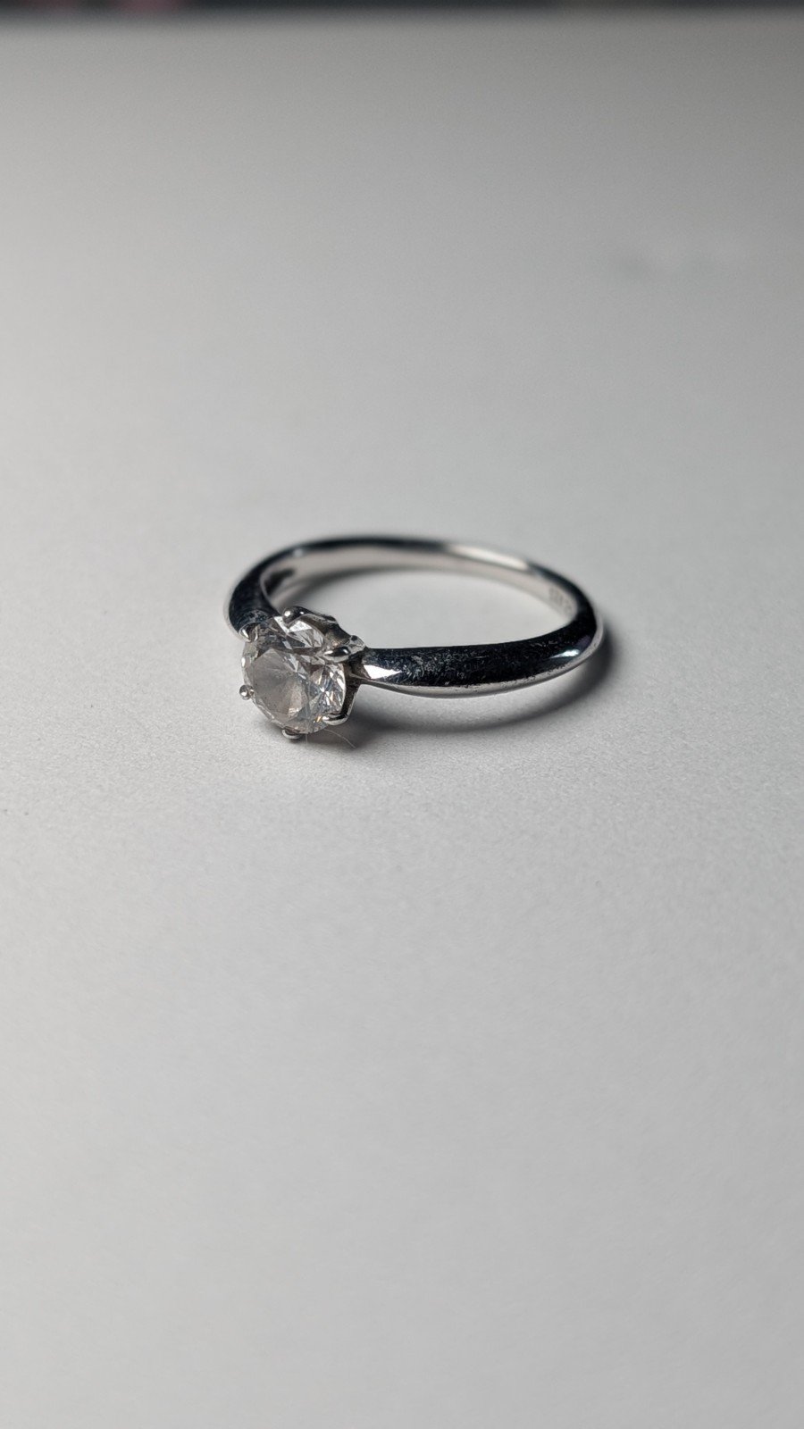 Vintage Sterling Silver DQCZ Gemstone Solitaire Ring | Size M 1/2 | 925 Silver - Image 3