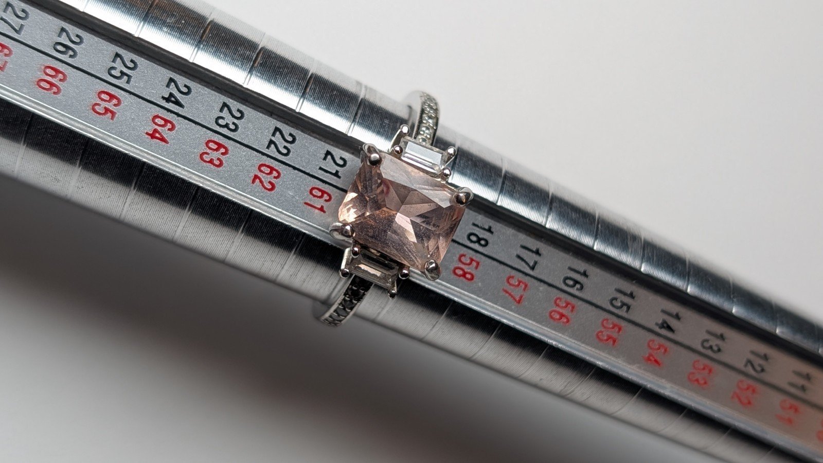 Vintage Sterling Silver Pink And Clear Gemstone Ring | Size S - Image 8