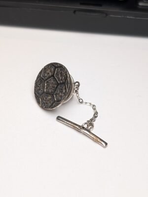 Vintage Sterling Silver Football Tie Pin | 925 Silver Mens Tie Pin