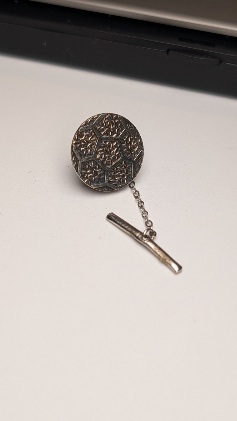 Vintage Sterling Silver Football Tie Pin | 925 Silver Mens Tie Pin - Image 4