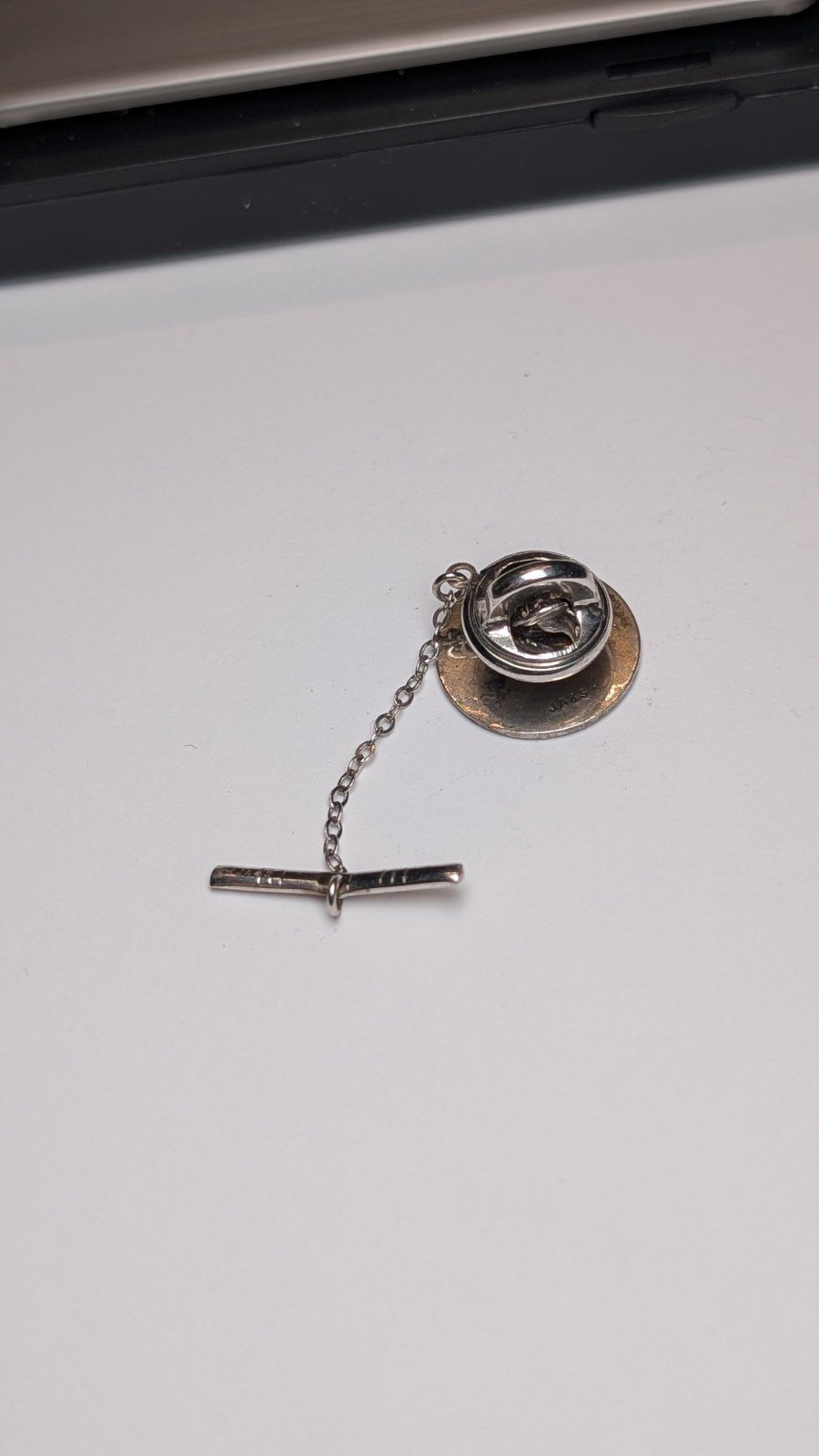 Vintage Sterling Silver Football Tie Pin | 925 Silver Mens Tie Pin - Image 6