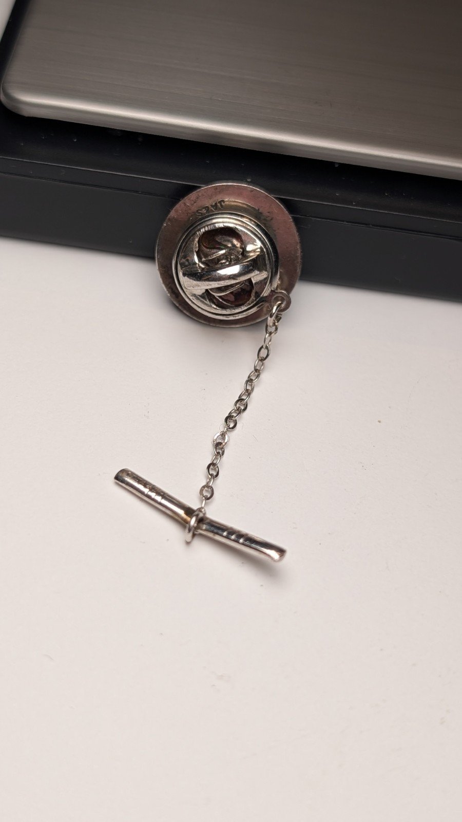 Vintage Sterling Silver Football Tie Pin | 925 Silver Mens Tie Pin - Image 7