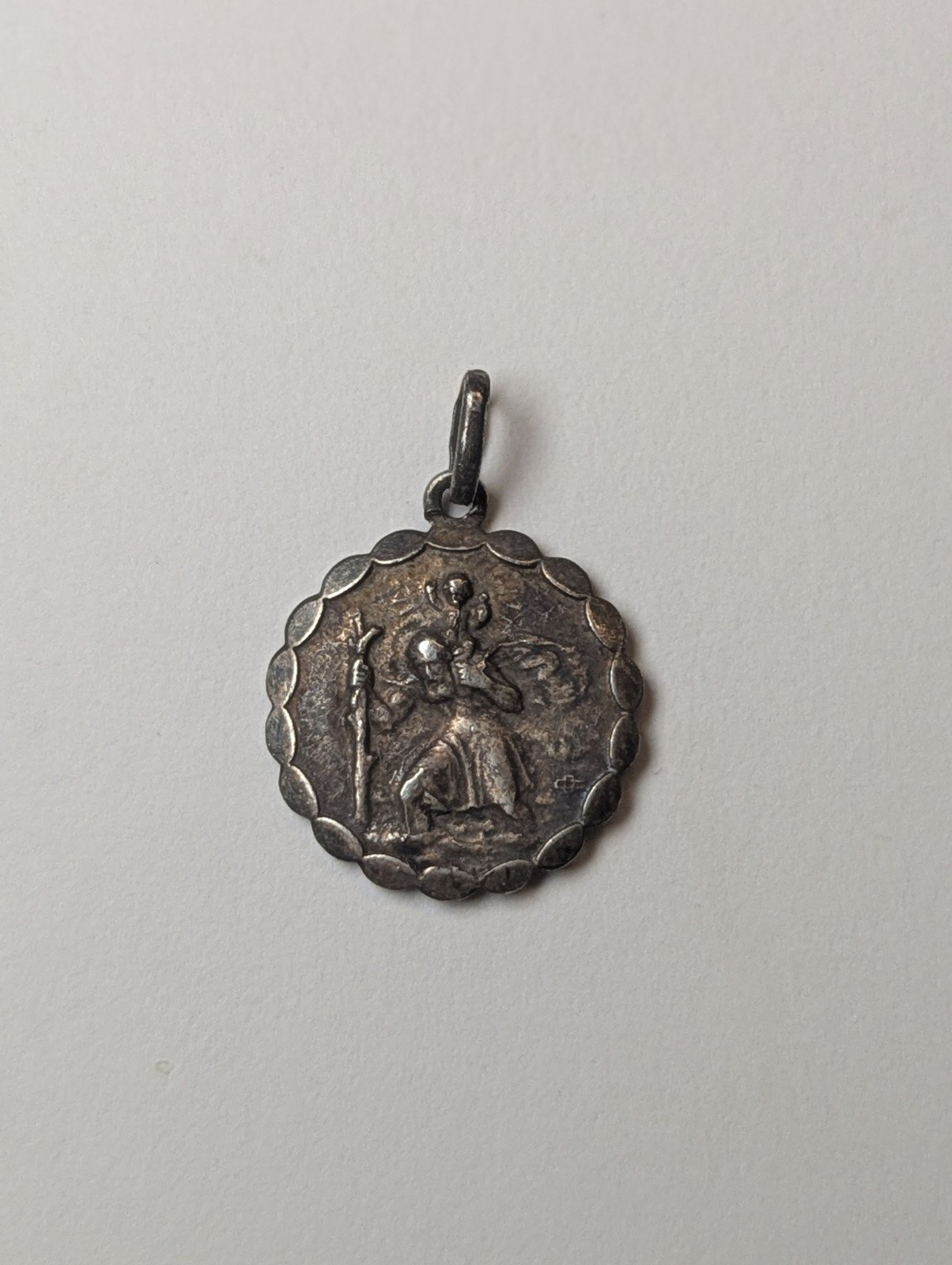 Vintage Sterling Silver St Christopher Pendant | 2.39g | 925 | Automobile Design