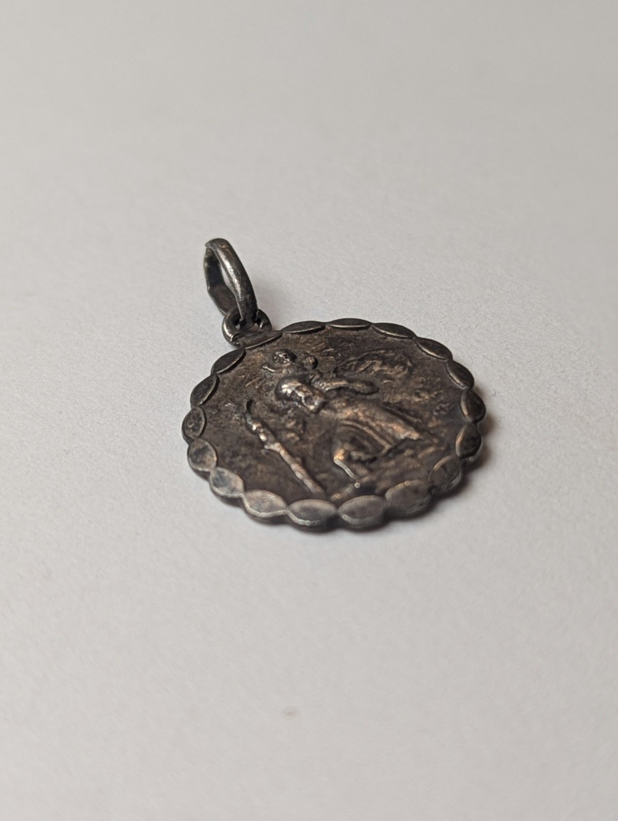 Vintage Sterling Silver St Christopher Pendant | 2.39g | 925 | Automobile Design - Image 2