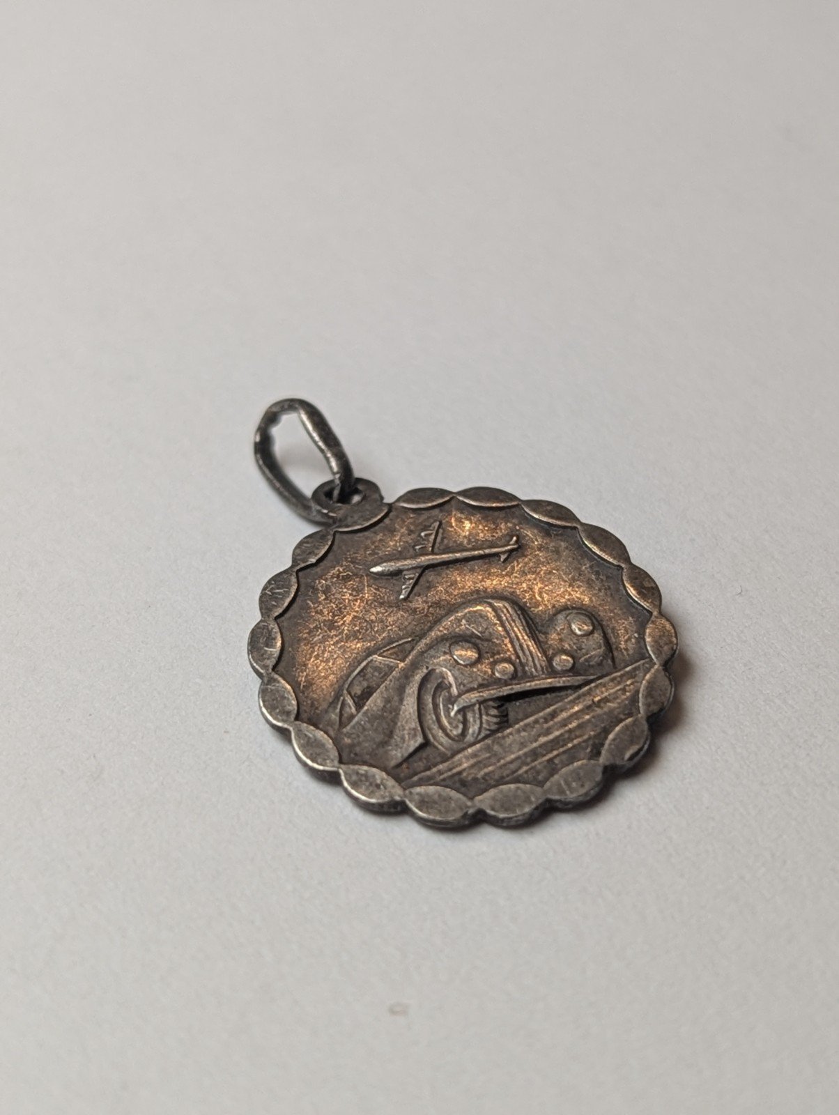 Vintage Sterling Silver St Christopher Pendant | 2.39g | 925 | Automobile Design - Image 5