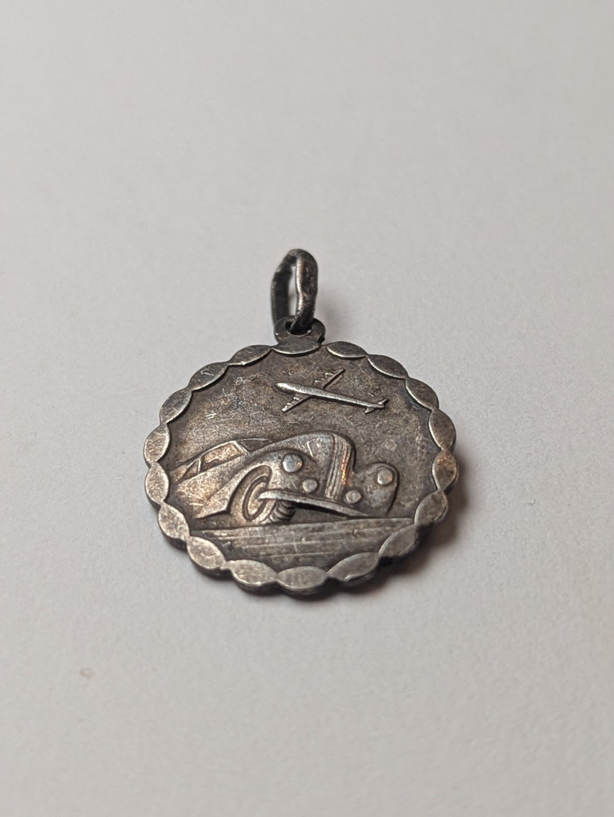 Vintage Sterling Silver St Christopher Pendant | 2.39g | 925 | Automobile Design - Image 6