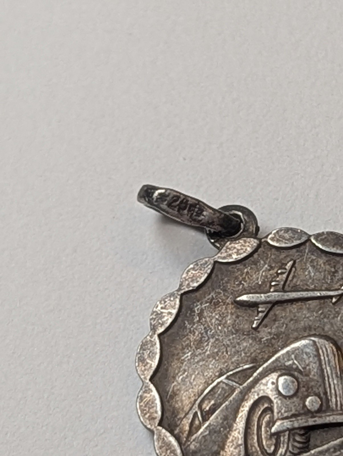 Vintage Sterling Silver St Christopher Pendant | 2.39g | 925 | Automobile Design - Image 8