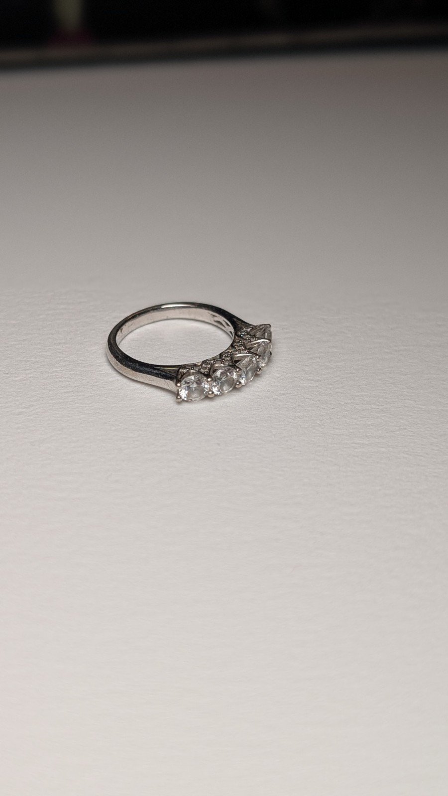 Vintage Sterling Silver 5 Gemstone CZ Gemstones Ring | J 1/2 | 925 Silver - Image 3