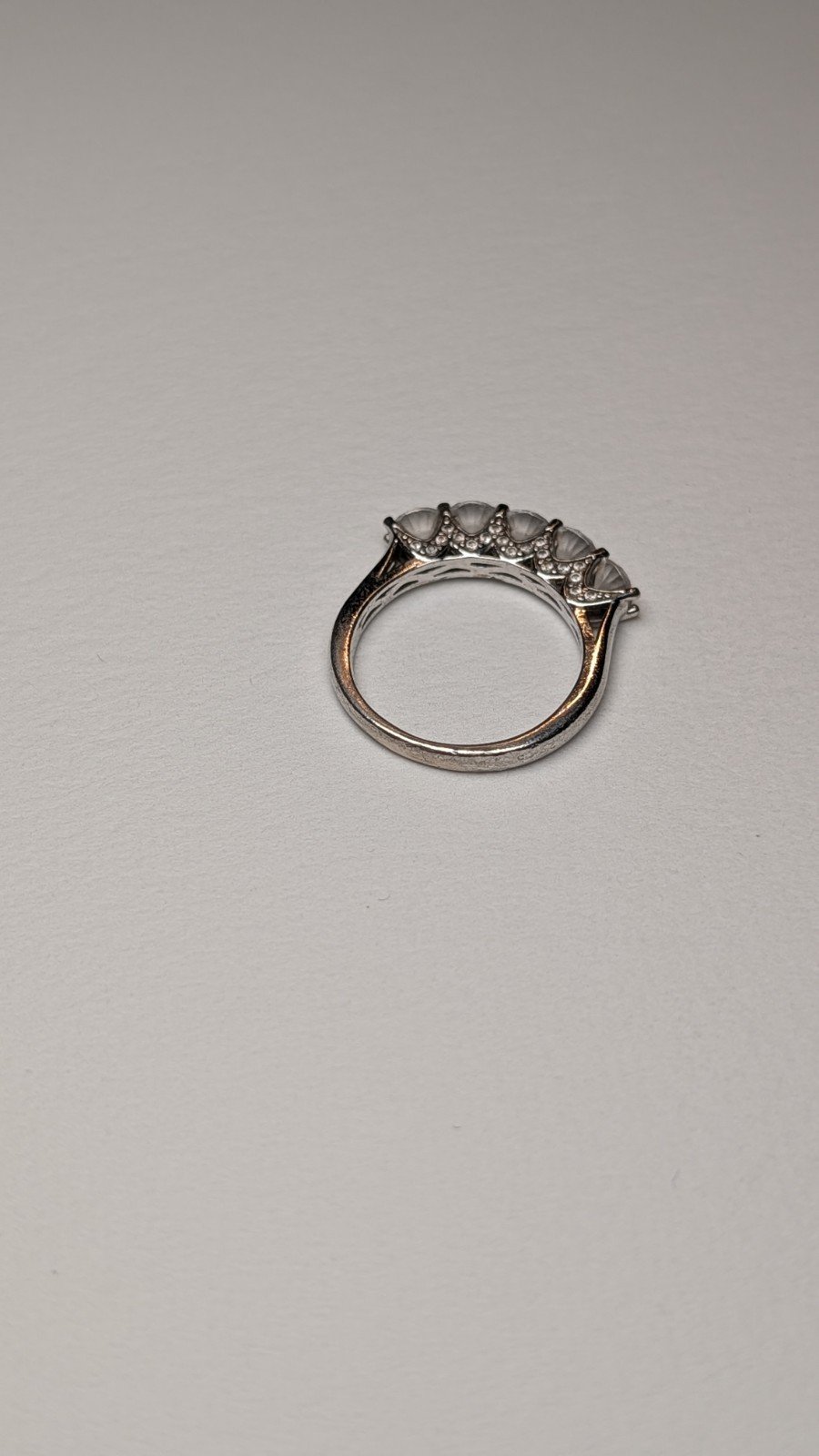 Vintage Sterling Silver 5 Gemstone CZ Gemstones Ring | J 1/2 | 925 Silver - Image 4