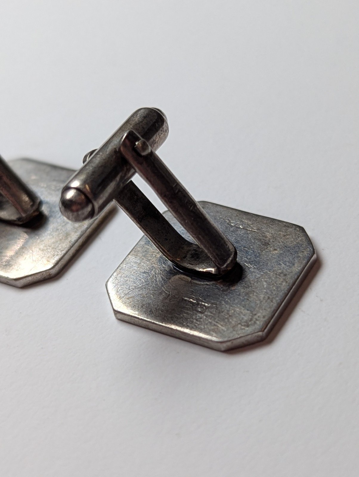 Vintage Sterling Silver Square Etched Sunburst Men's Cufflinks | 925 Silver - Image 6