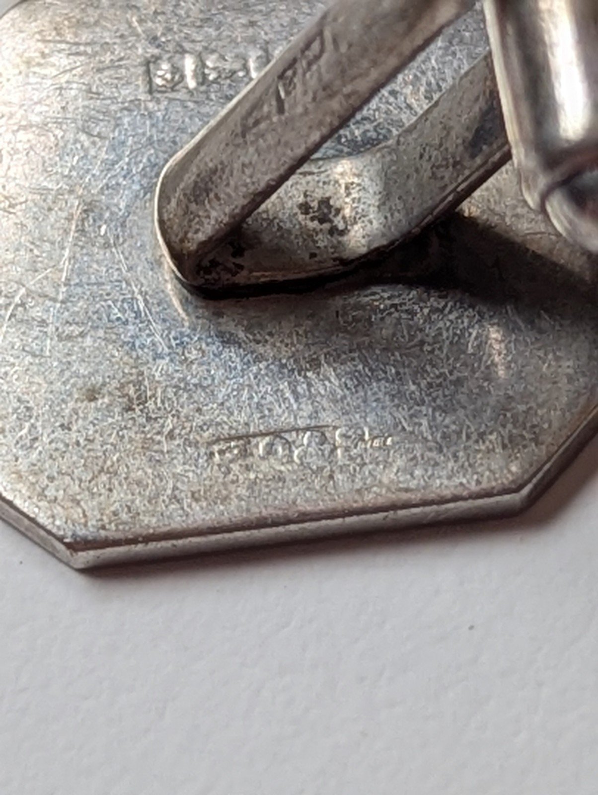 Vintage Sterling Silver Square Etched Sunburst Men's Cufflinks | 925 Silver - Image 8