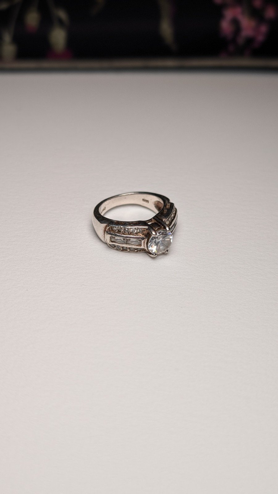 Vintage Sterling Silver Clear CZ Stones Ring | Size L 1/2 | 925 Silver - Image 2