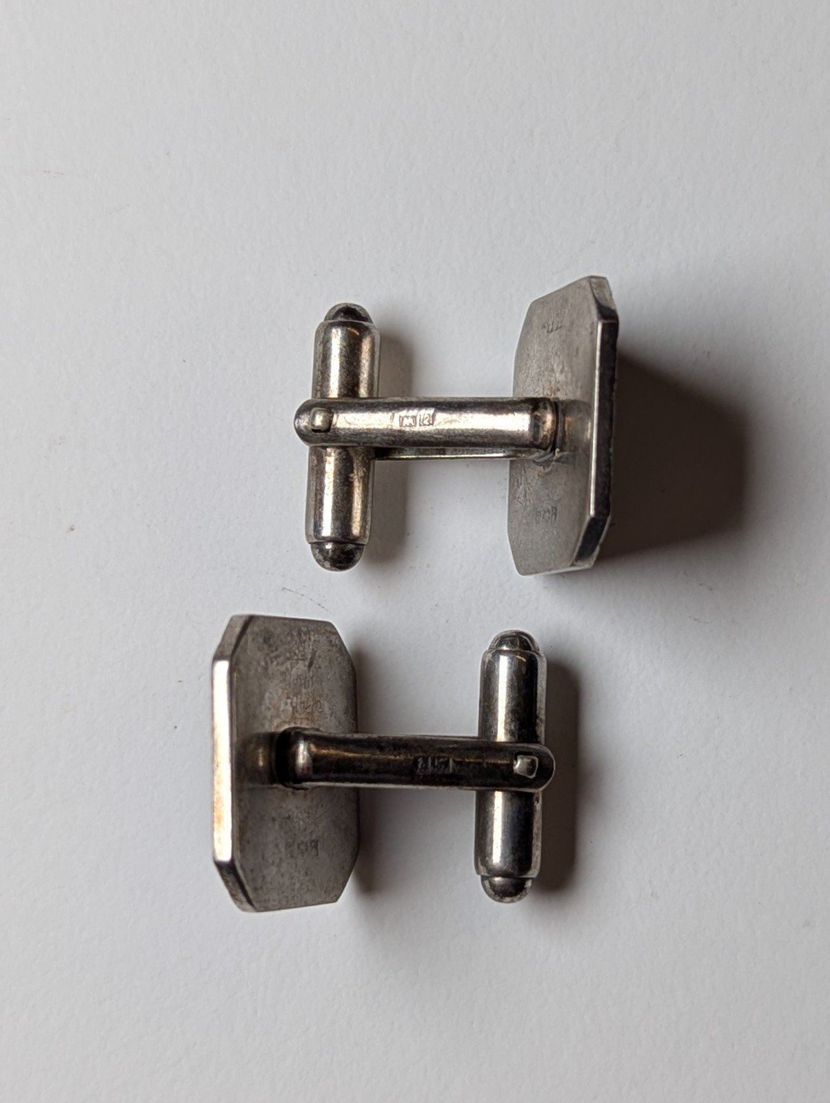 Vintage Sterling Silver Square Etched Sunburst Men's Cufflinks | 925 Silver - Image 9
