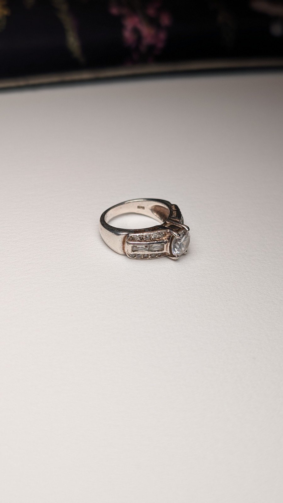 Vintage Sterling Silver Clear CZ Stones Ring | Size L 1/2 | 925 Silver - Image 4