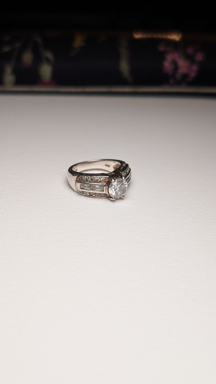 Vintage Sterling Silver Clear CZ Stones Ring | Size L 1/2 | 925 Silver - Image 5