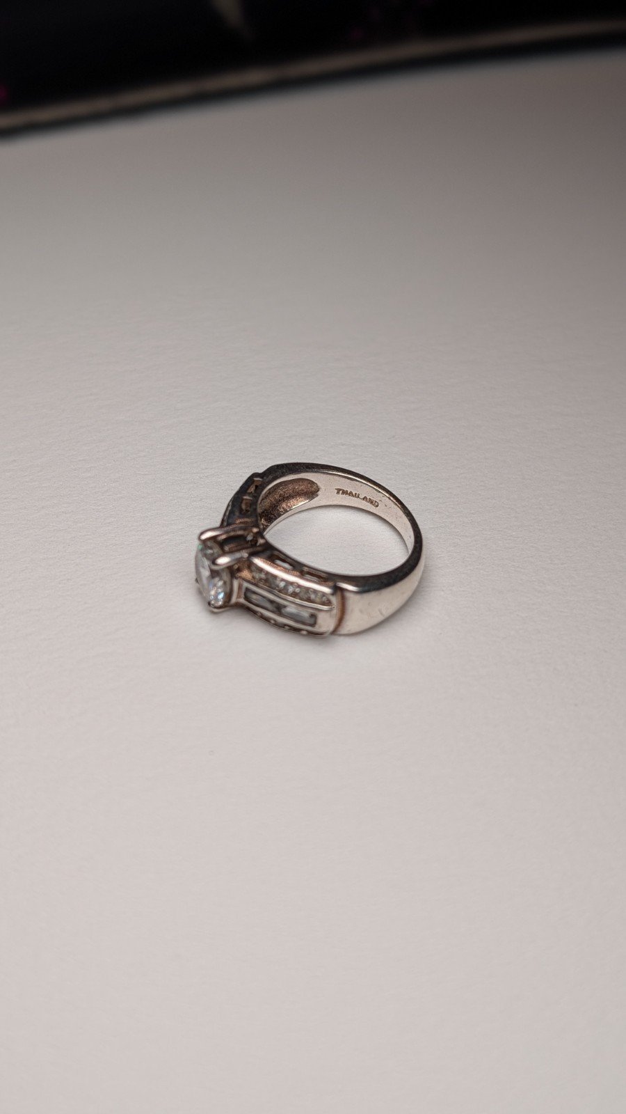 Vintage Sterling Silver Clear CZ Stones Ring | Size L 1/2 | 925 Silver - Image 6