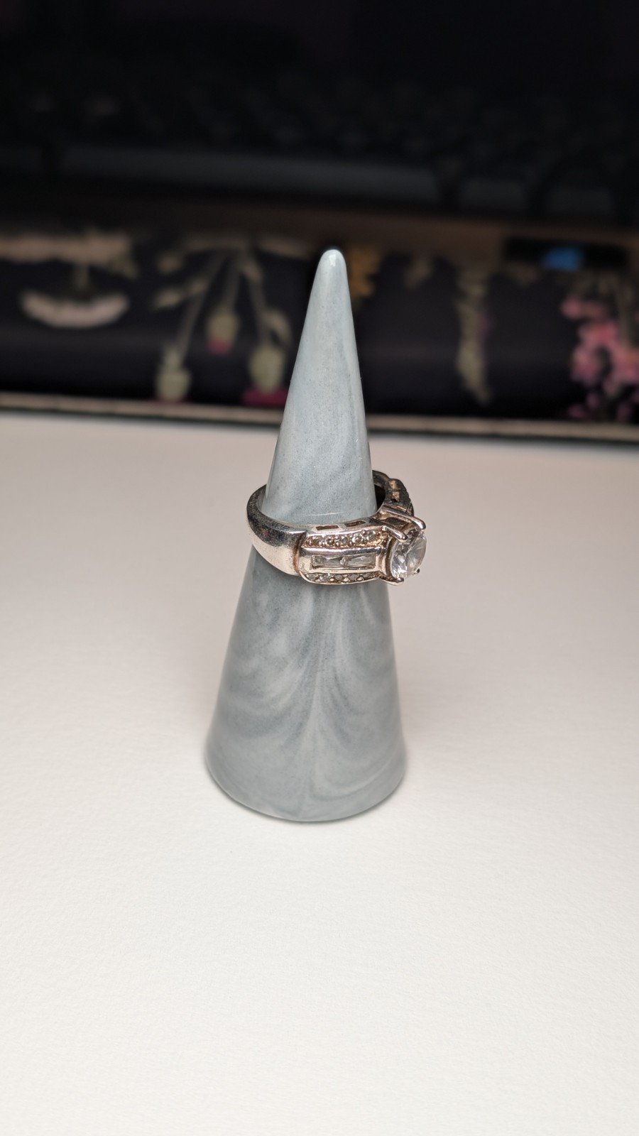 Vintage Sterling Silver Clear CZ Stones Ring | Size L 1/2 | 925 Silver - Image 10