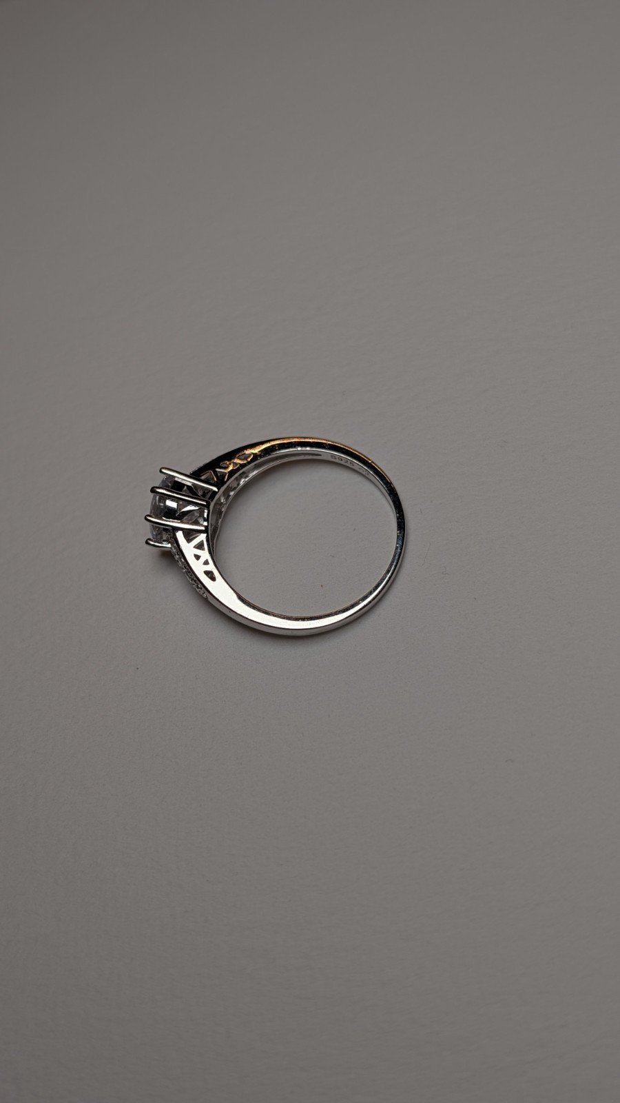 Vintage Sterling Silver CZ Gemstone Ring | Size T | 925 Silver - Image 8