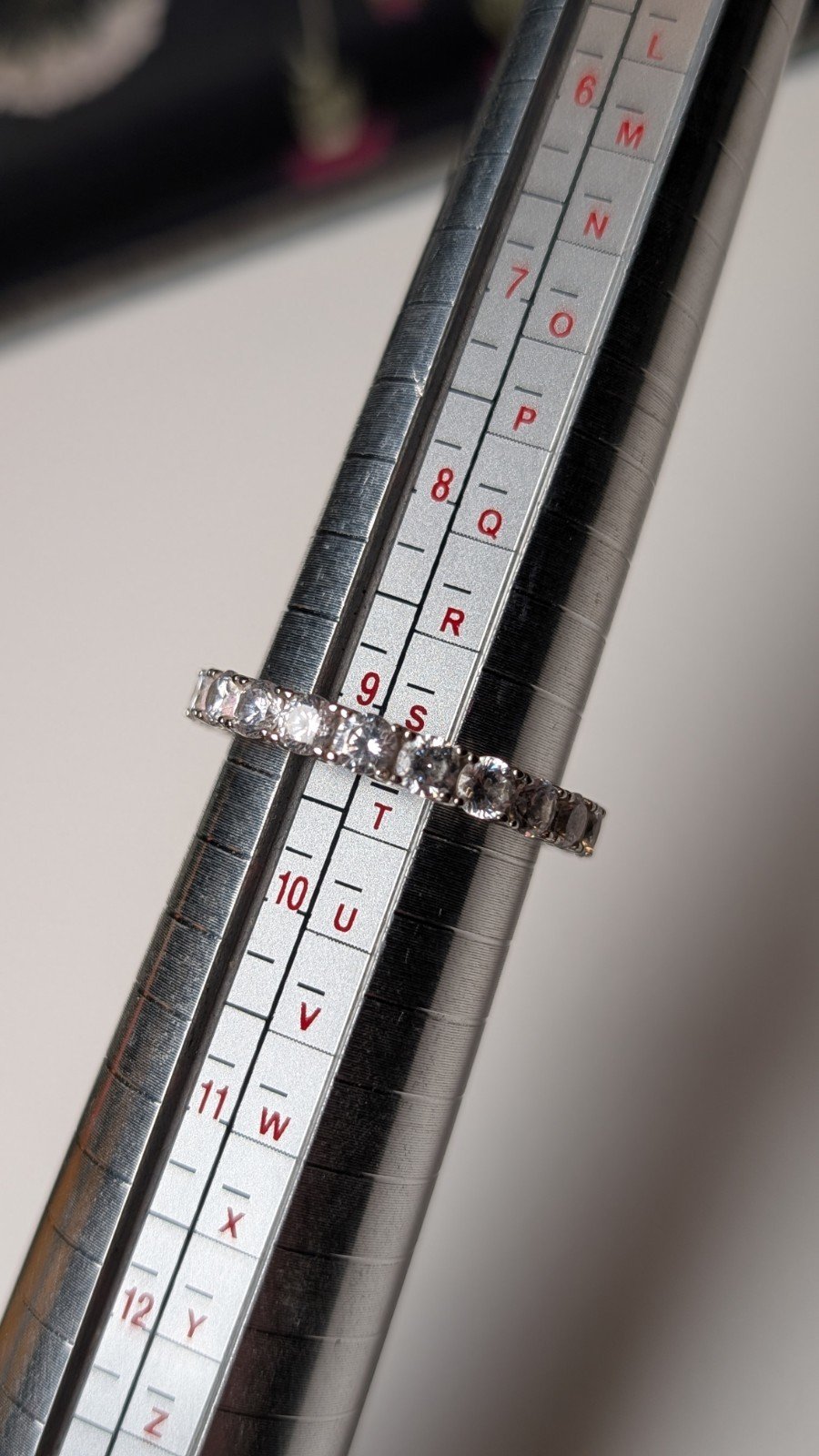 Vintage Sterling Silver Clear CZ Gemstones Eternity Ring | Size S | 925 Silver - Image 8
