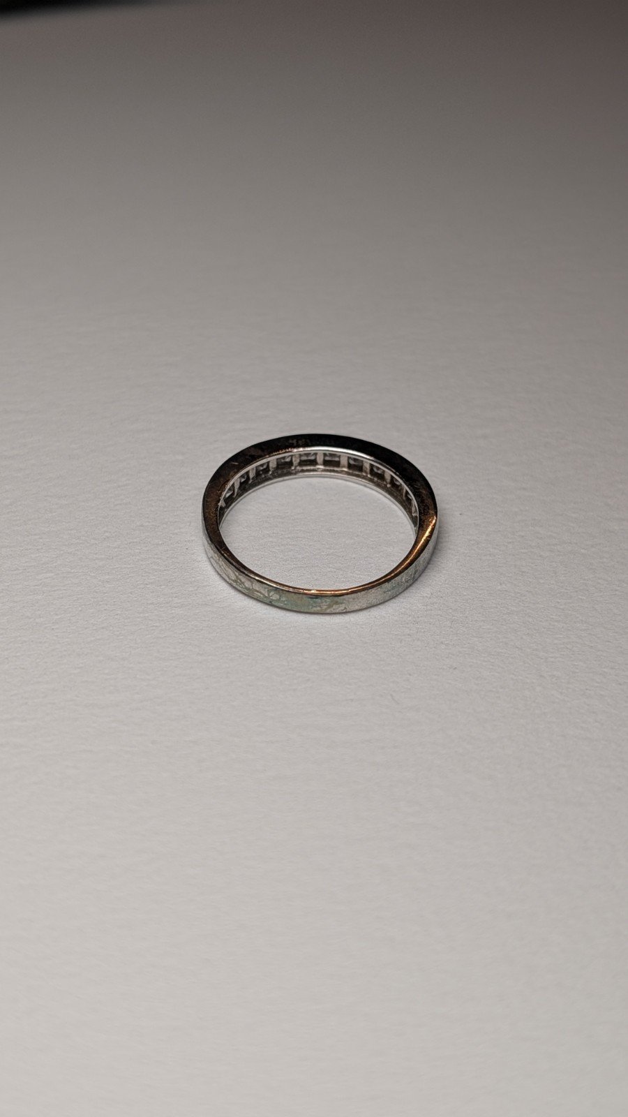 Vintage Sterling Silver CZ Gemstones Band Ring | Size Q | 925 Silver - Image 7