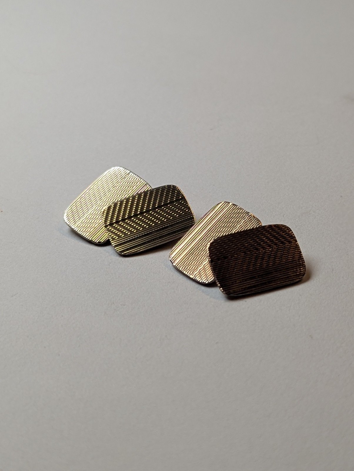 Vintage 9ct Gold On Sterling Silver Men's Rectangle Chain Link Cufflinks | 925 - Image 4