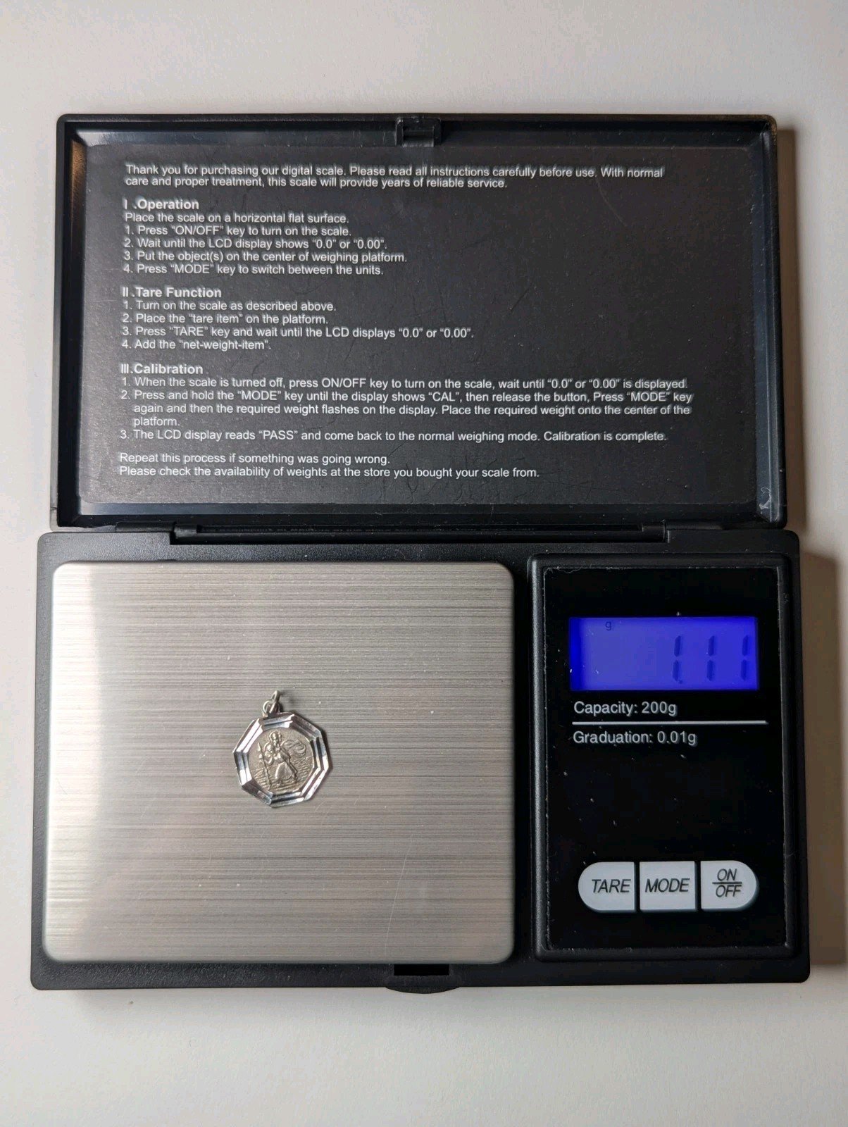 Vintage Sterling Silver St Christopher Pendant | 1.11g | 925 Silver - Image 7