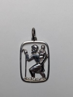 Vintage Sterling Silver Openwork St Christopher Pendant | 5.76g | 925 Silver