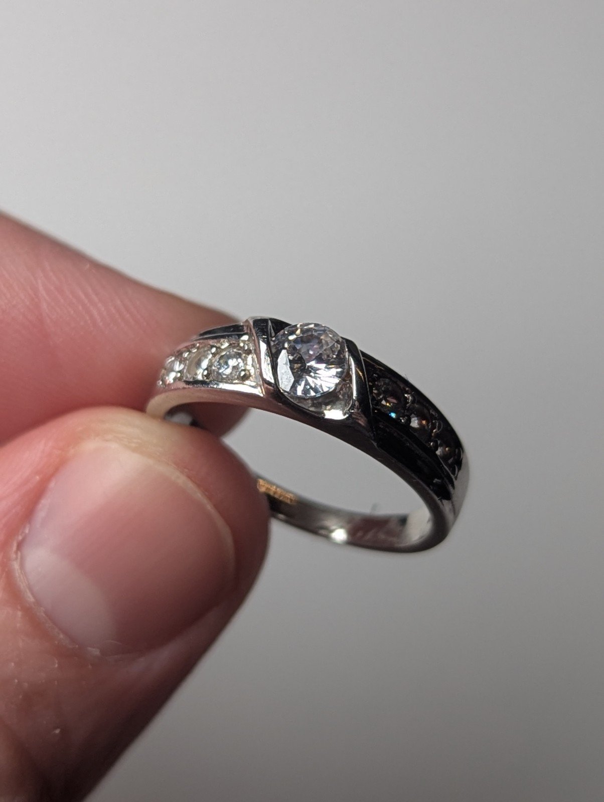 Vintage Sterling Silver Clear CZ Gemstone Elanza Ring | Size O 1/2 | 925 Silver - Image 4