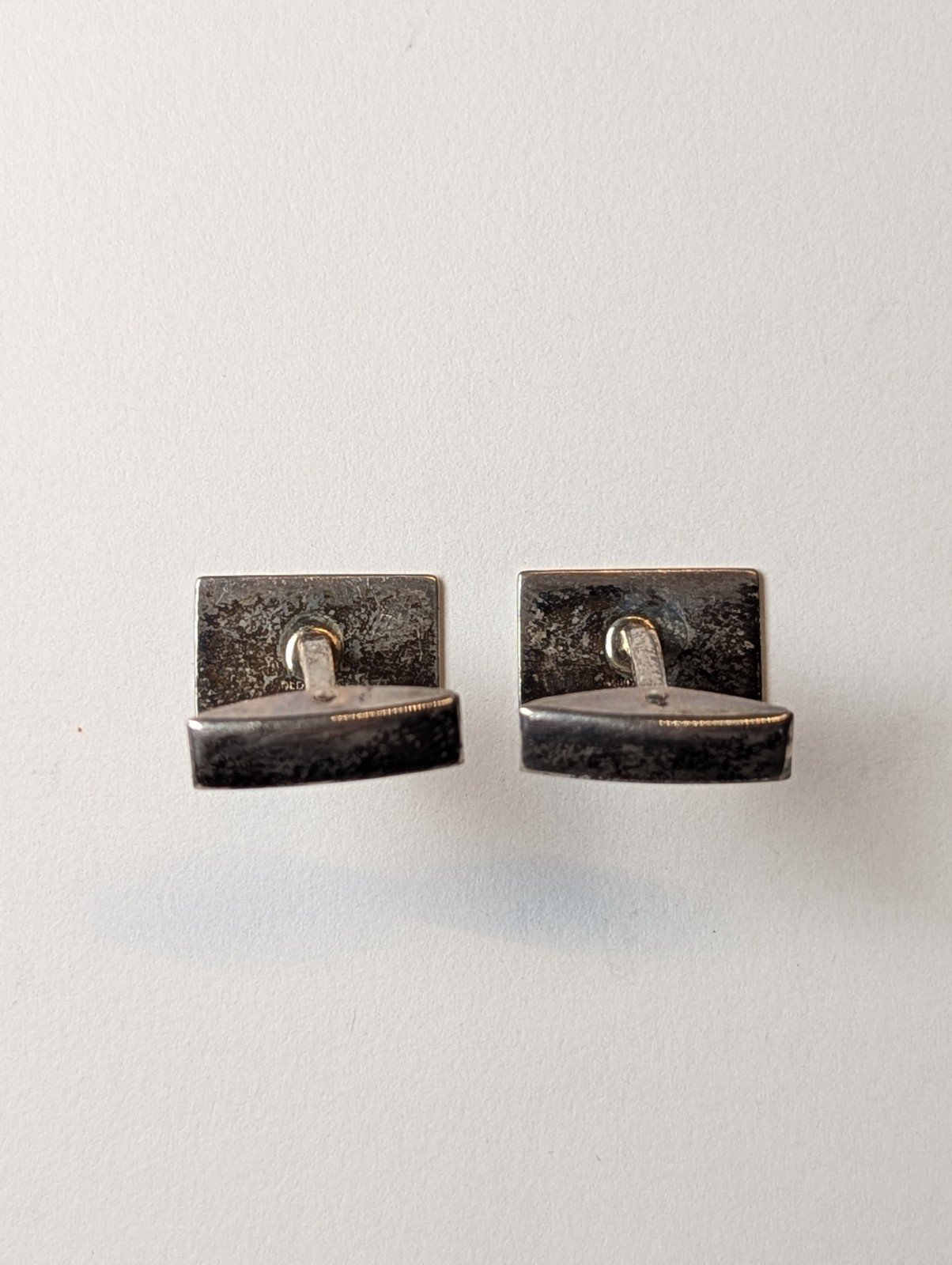 Vintage 9ct Gold On Sterling Silver Men's Rectangle Cufflinks | 925 Silver - Image 6