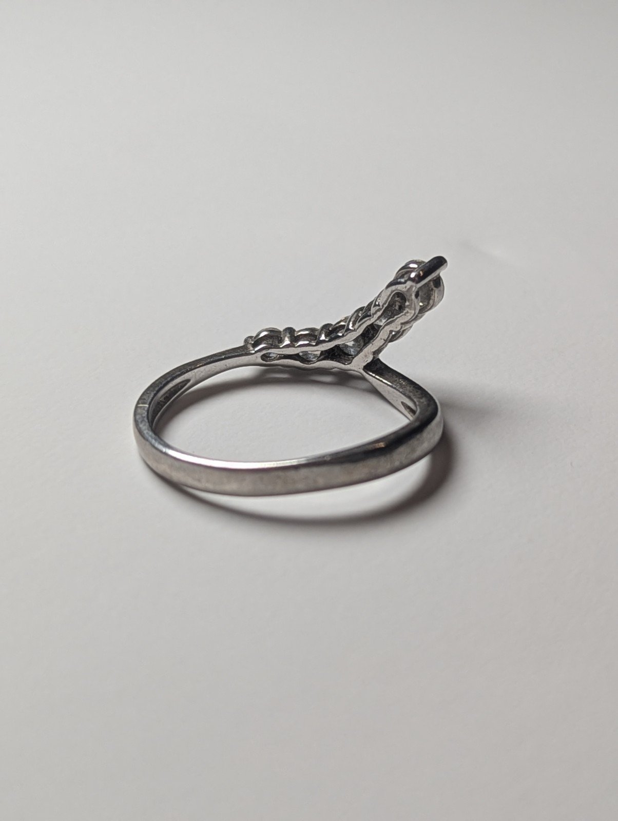 Vintage Sterling Silver 5 DQCZ Gemstone Branch Row Ring | Size S 1/2 | 925 - Image 5