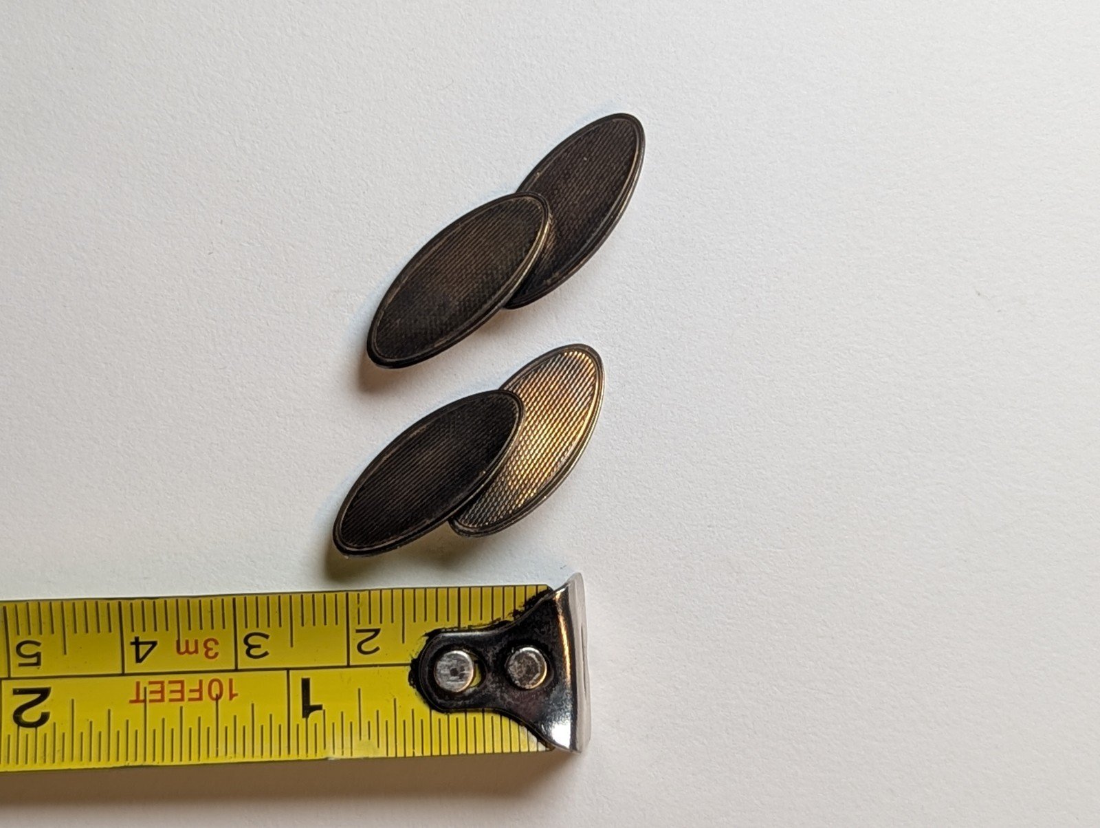 Vintage 9ct Gold On Sterling Silver Men's Oval Cufflinks | 925 Silver - Image 4