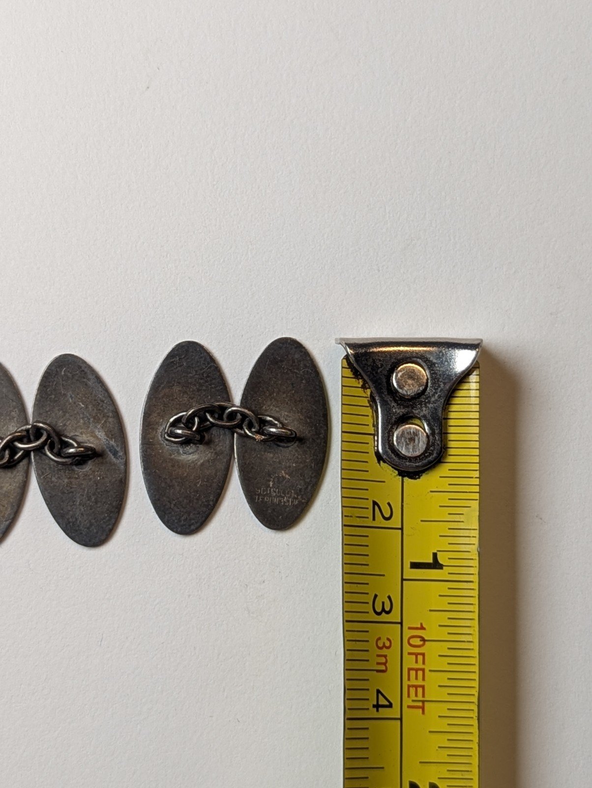 Vintage 9ct Gold On Sterling Silver Men's Oval Cufflinks | 925 Silver - Image 7