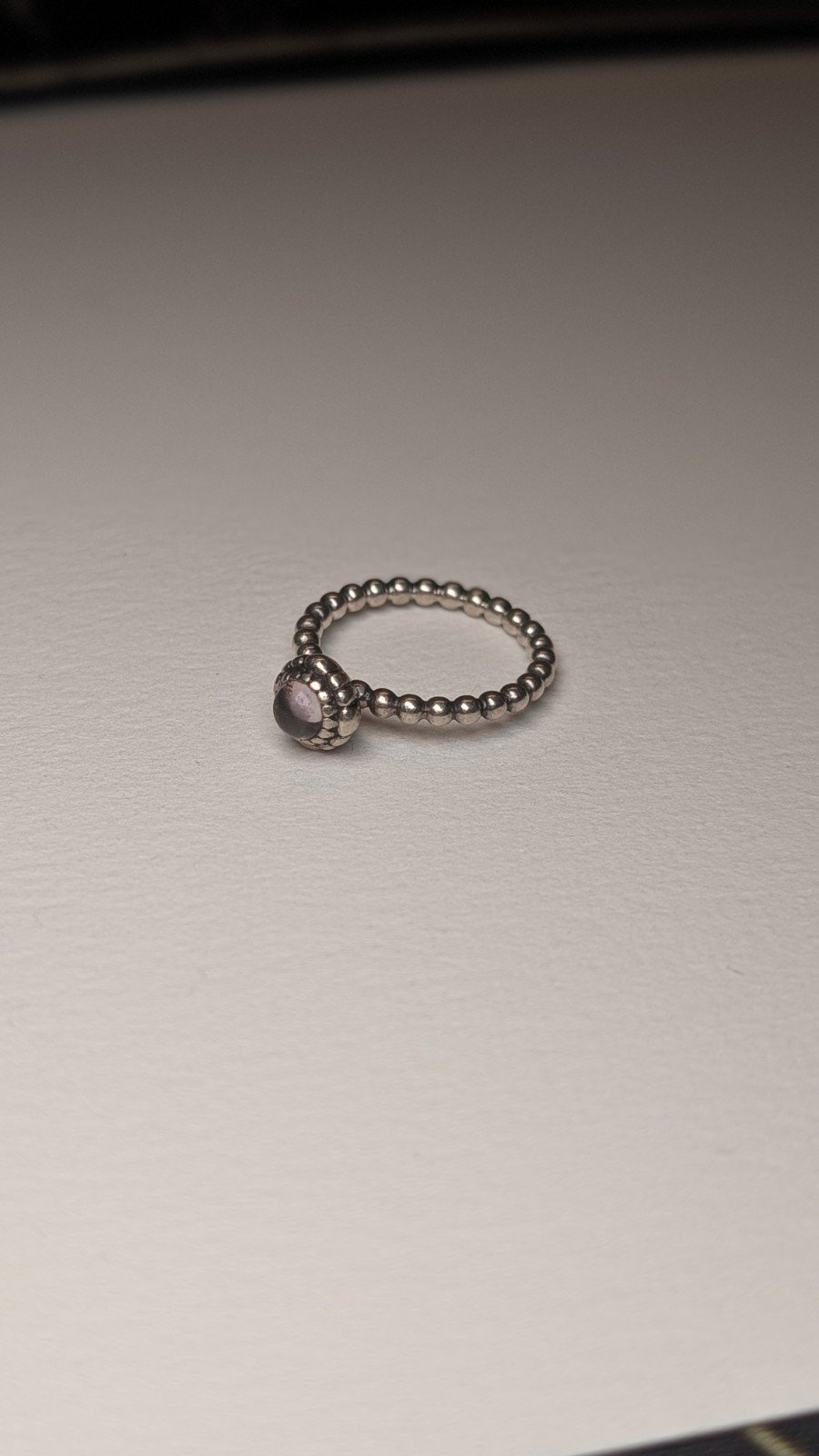 Genuine Sterling Silver Pandora April Crystal Birthstone Ring | Size N | S925 - Image 2