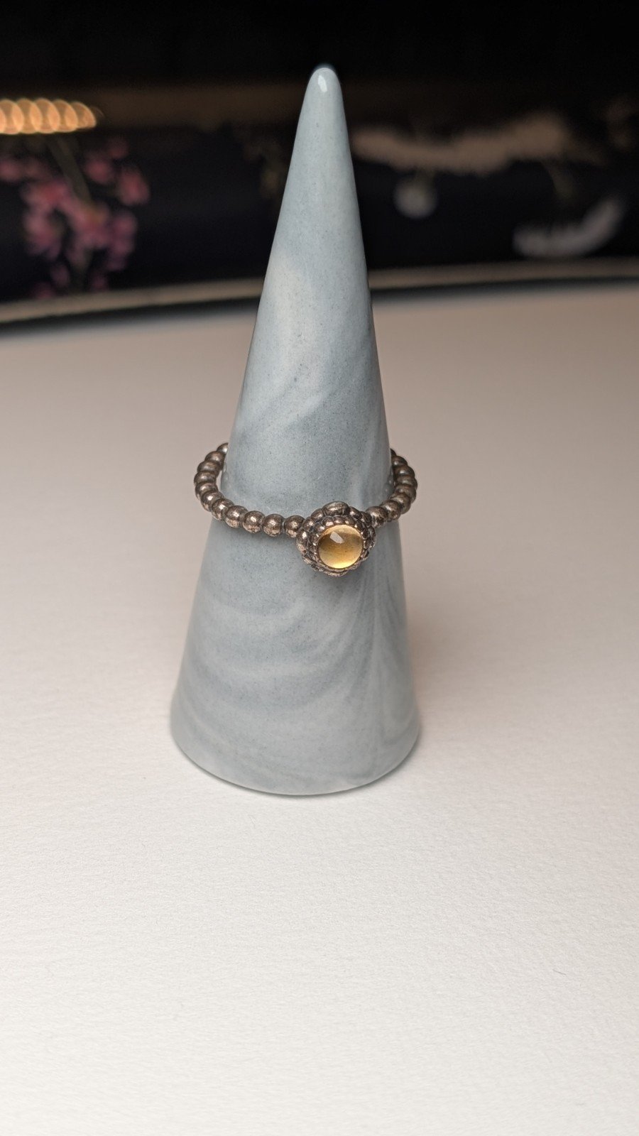 Genuine Sterling Silver Pandora November Citrine Birthstone Ring | Size S | S925 - Image 3