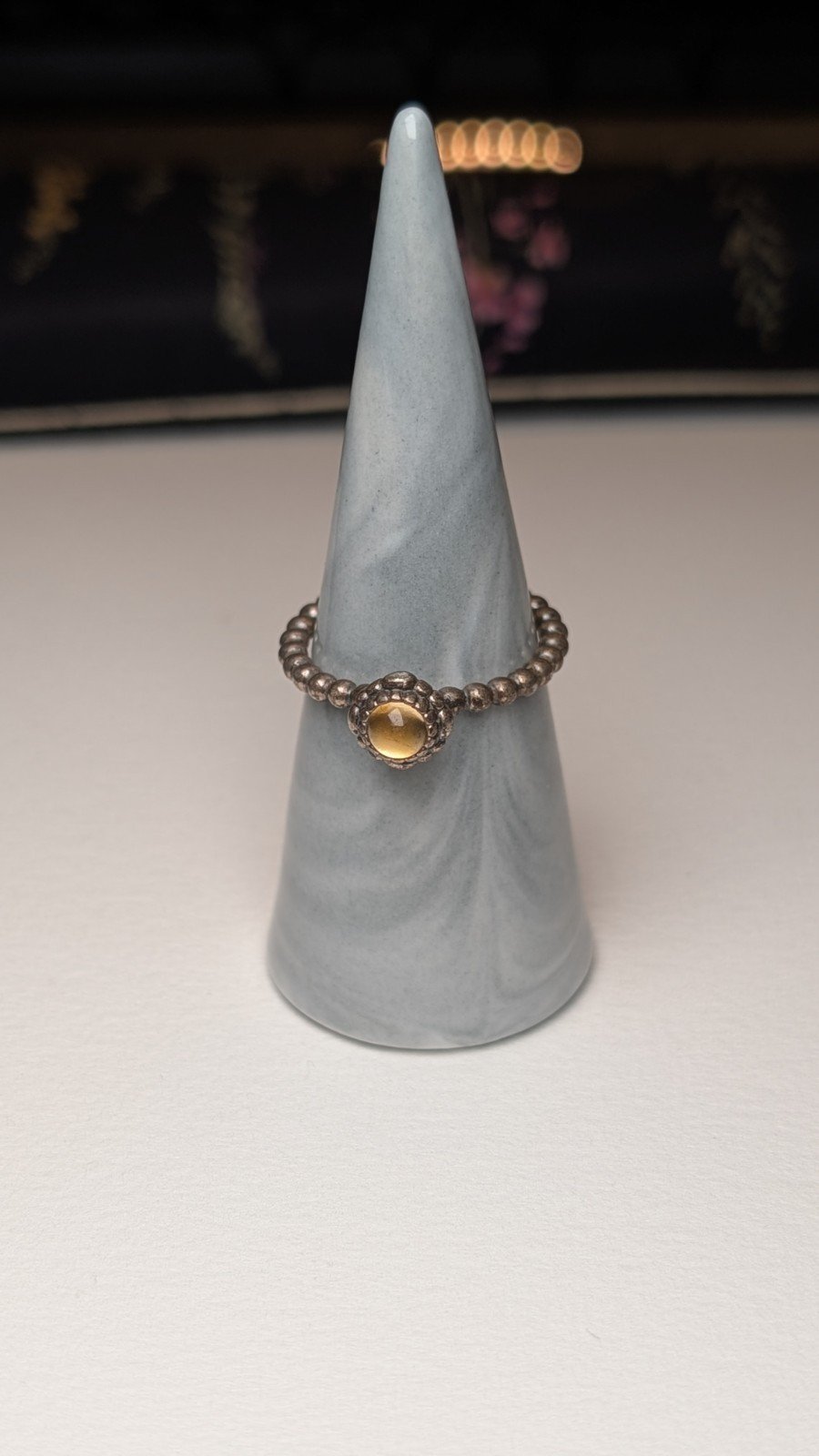 Genuine Sterling Silver Pandora November Citrine Birthstone Ring | Size S | S925 - Image 4