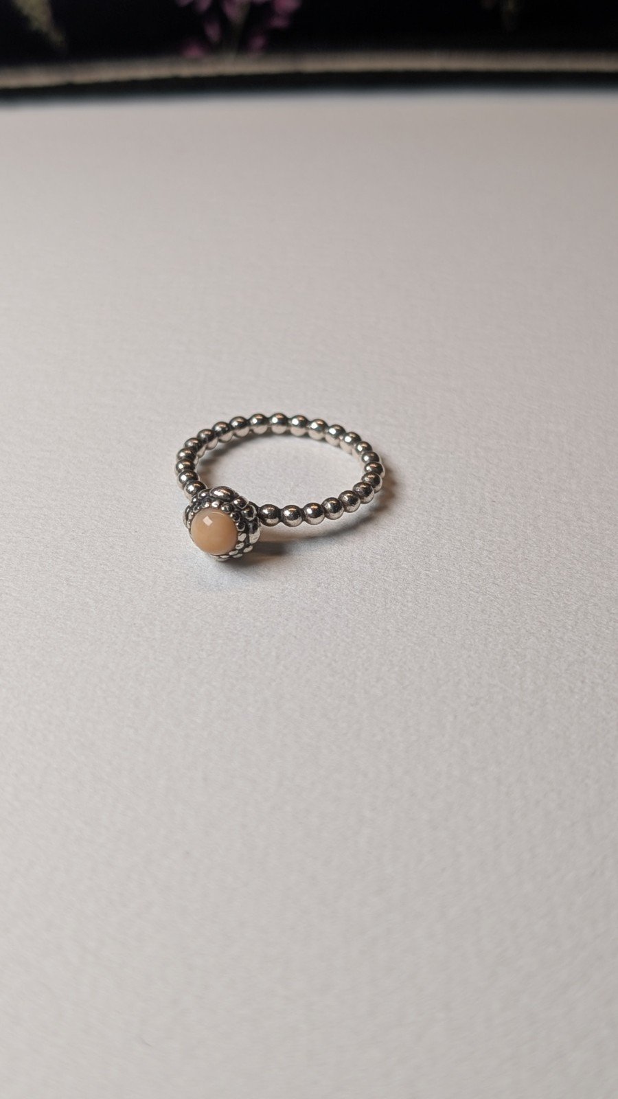 Genuine Sterling Silver Pandora Pink Opal October Birthstone Ring | Size N | 925