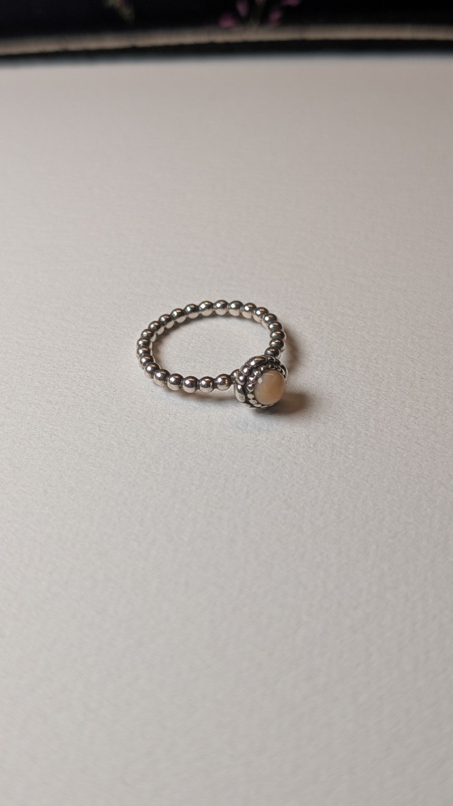 Genuine Sterling Silver Pandora Pink Opal October Birthstone Ring | Size N | 925 - Image 2