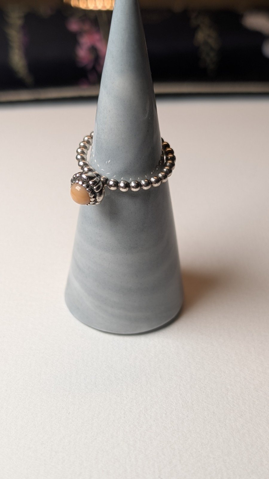 Genuine Sterling Silver Pandora Pink Opal October Birthstone Ring | Size N | 925 - Image 5