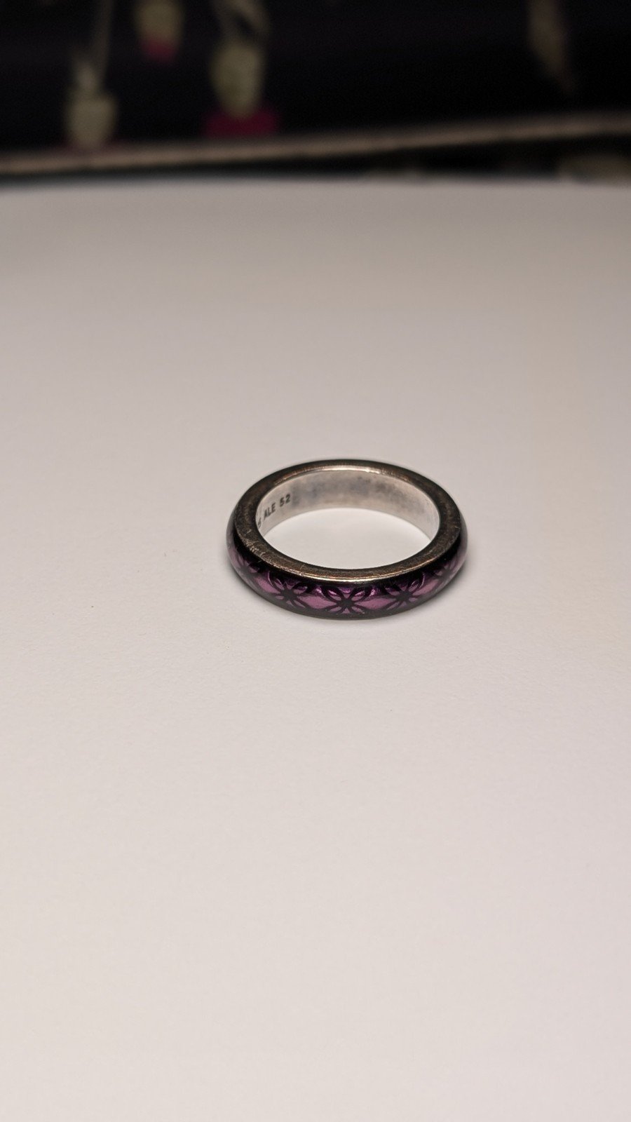 Genuine Sterling Silver Pandora Purple Flower Ring | Size L 1/2 | S925 ALE