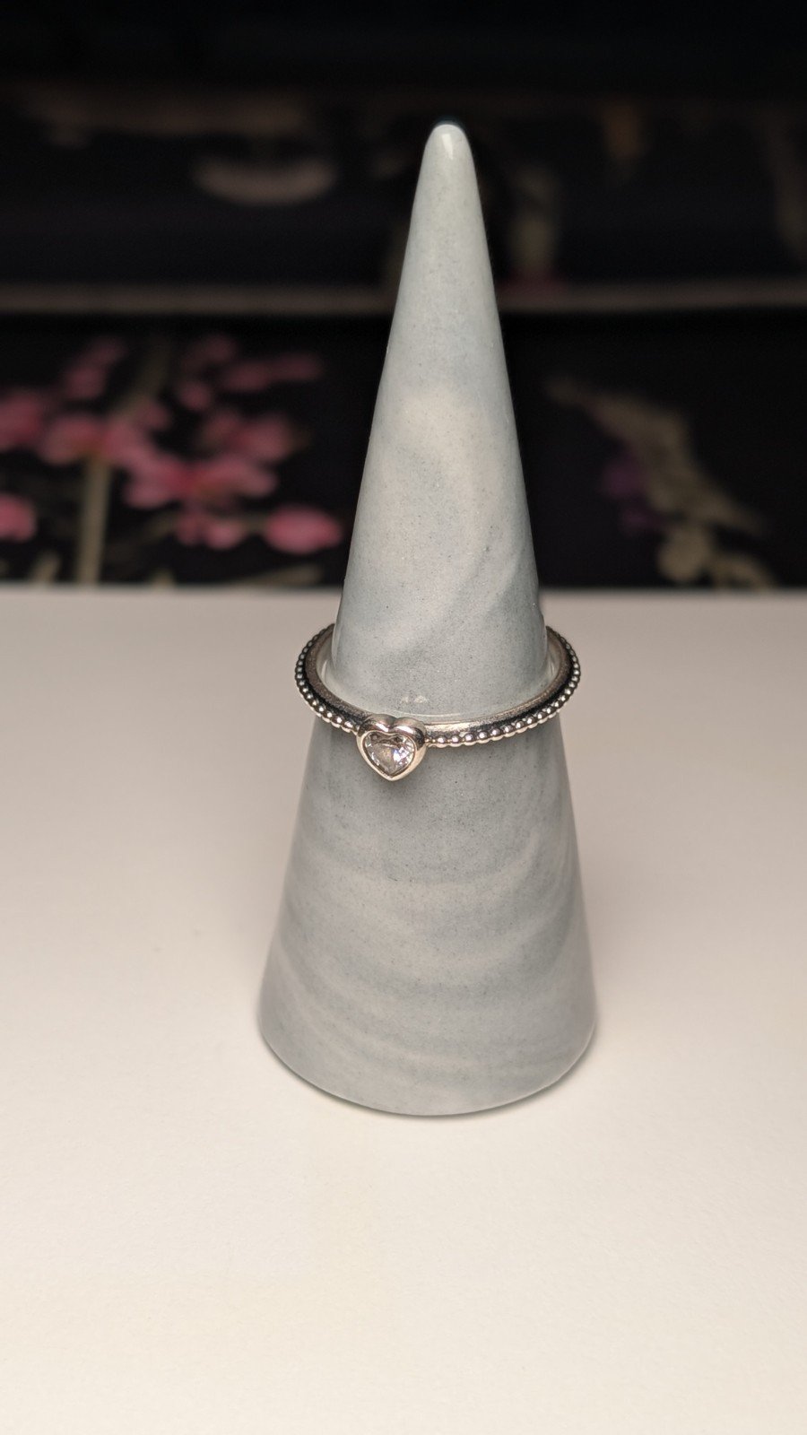 Genuine Sterling Silver Pandora CZ Heart Ring | Size Q 1/2 | S925 ALE Silver - Image 3