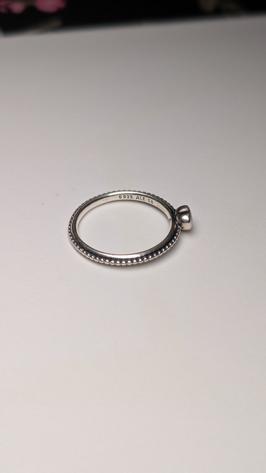 Genuine Sterling Silver Pandora CZ Heart Ring | Size Q 1/2 | S925 ALE Silver - Image 5