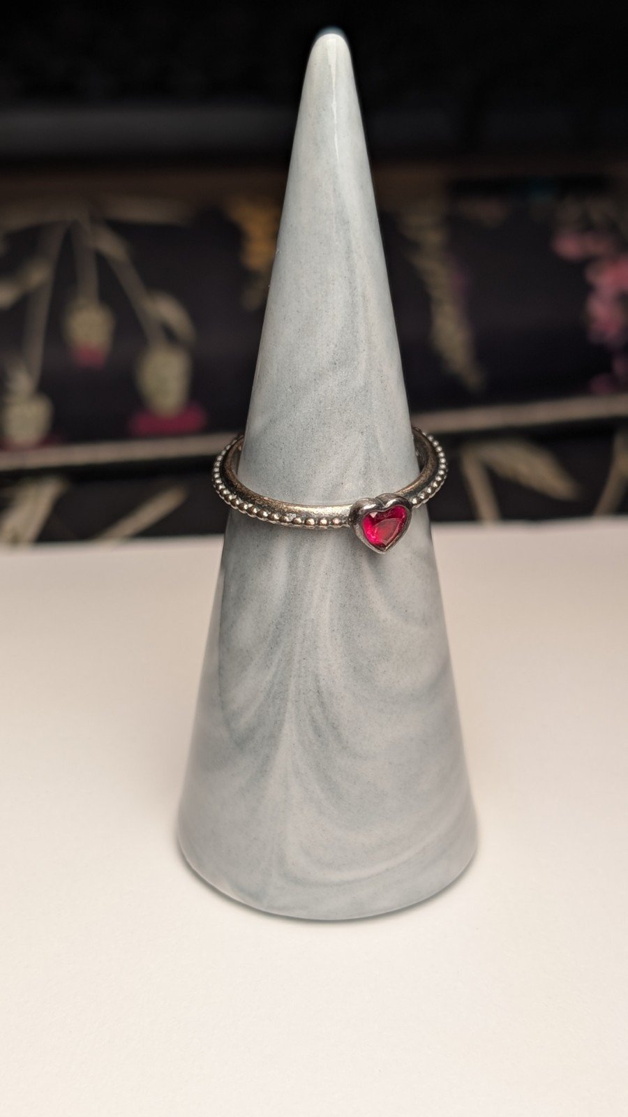 Genuine Sterling Silver Pandora Red CZ Heart Ring | Size L 1/2 | S925 ALE Silver - Image 6