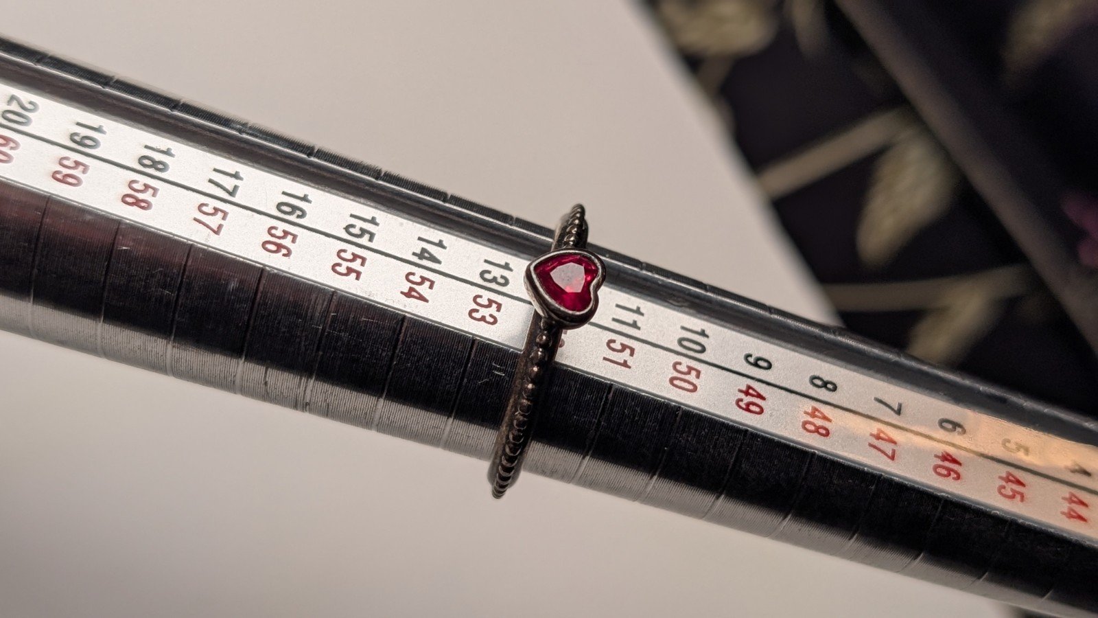 Genuine Sterling Silver Pandora Red CZ Heart Ring | Size L 1/2 | S925 ALE Silver - Image 8