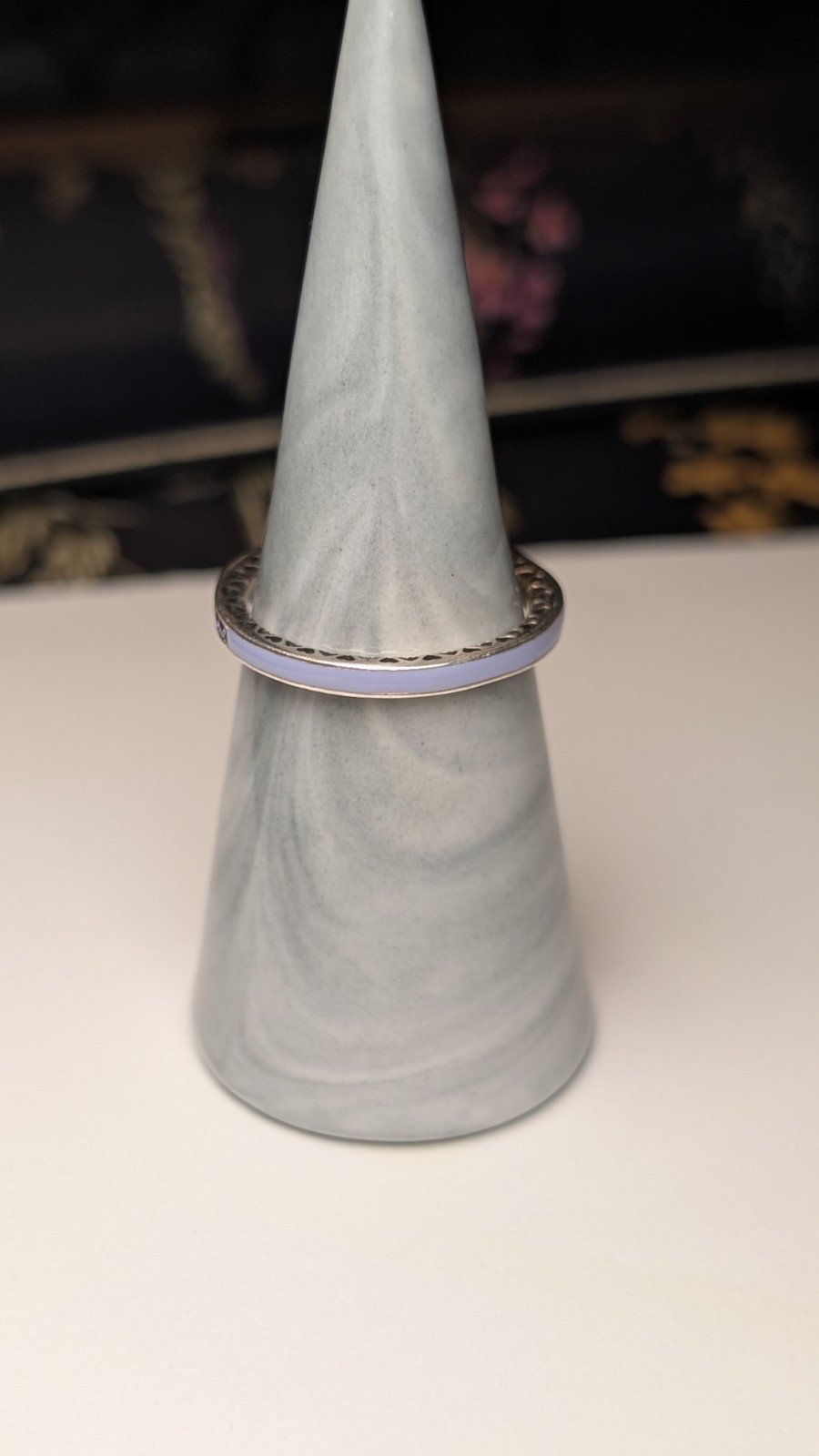 Genuine Sterling Silver Pandora Lavendar Radiant Hearts Ring | Size Q 1/2 | ALE - Image 8