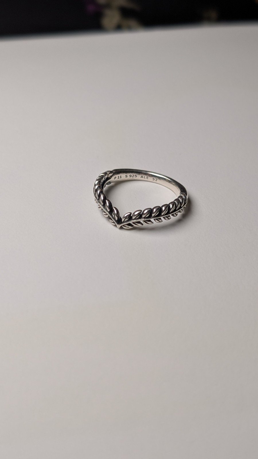 Genuine Sterling Silver Pandora Wishbone Ring | Size M | S925 ALE Silver